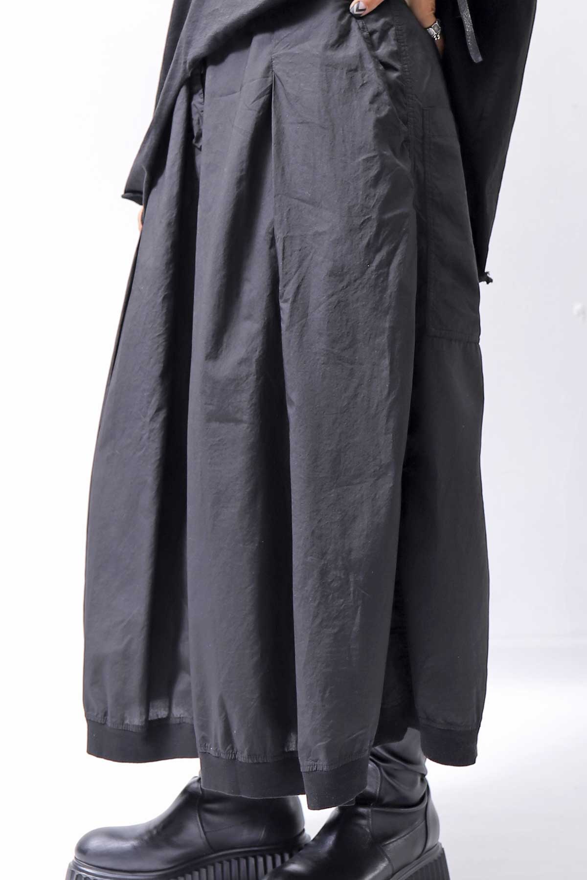 【RUNDHOLZ】 FRONT TUCK WIDE COTTON PANTS_BLACK