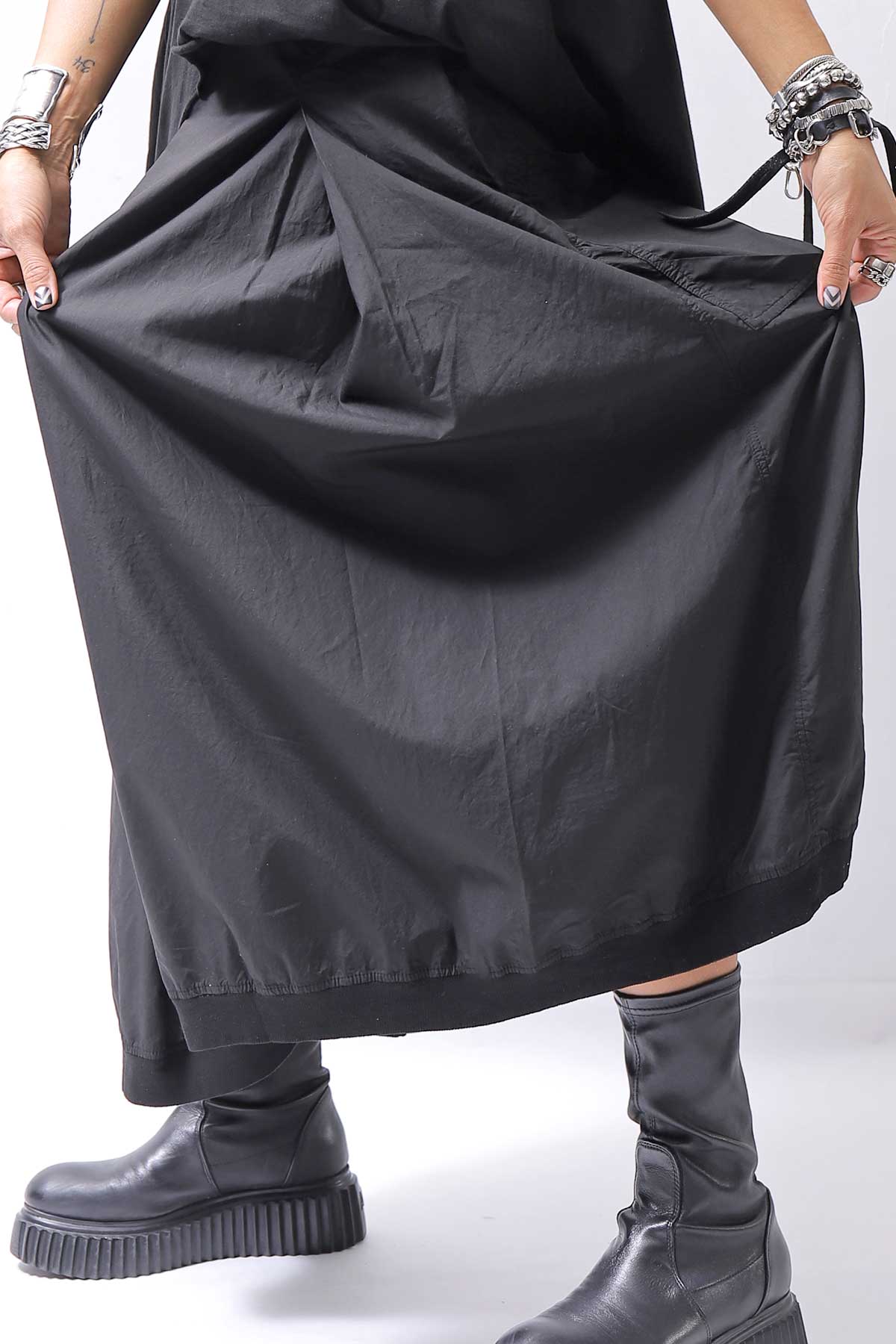 【RUNDHOLZ】 FRONT TUCK WIDE COTTON PANTS_BLACK