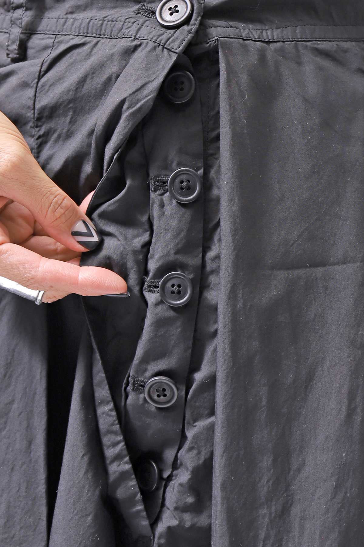 【RUNDHOLZ】 FRONT TUCK WIDE COTTON PANTS_BLACK