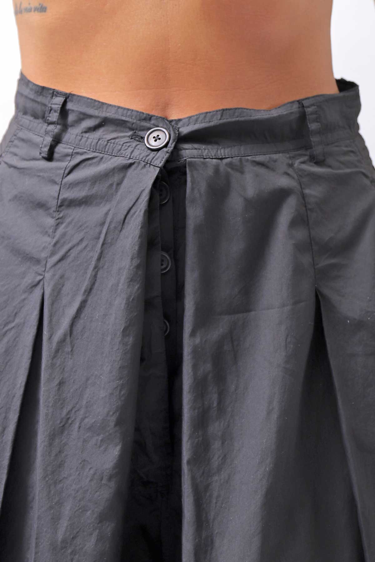 【RUNDHOLZ】 FRONT TUCK WIDE COTTON PANTS_BLACK