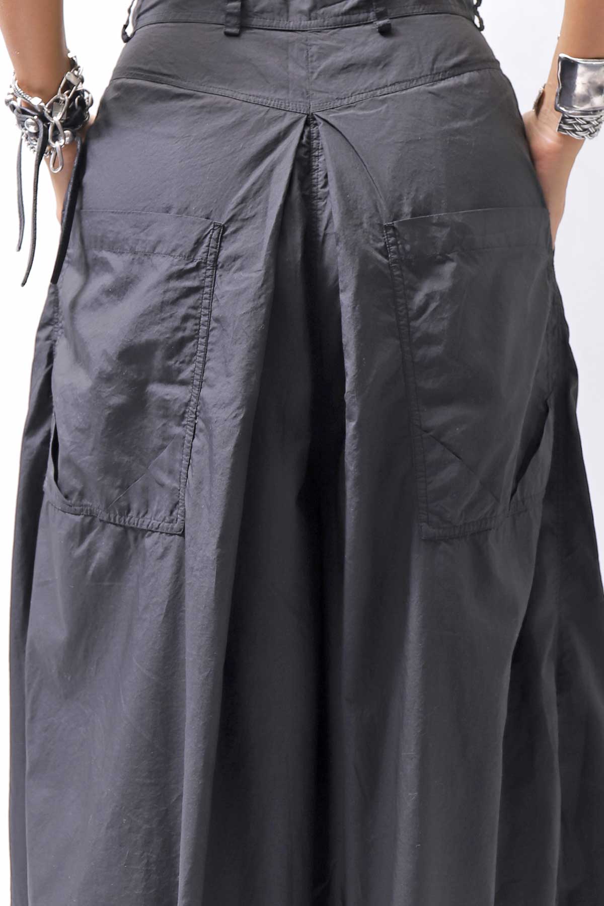 【RUNDHOLZ】 FRONT TUCK WIDE COTTON PANTS_BLACK