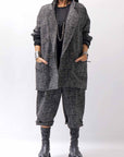 【NOSTRASANTISSIMA】 UNISEX OVERSIZED TWEED DOUBLE BUTTON JACKET J116_TWEED BLACK