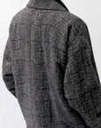 【NOSTRASANTISSIMA】 UNISEX OVERSIZED TWEED DOUBLE BUTTON JACKET J116_TWEED BLACK