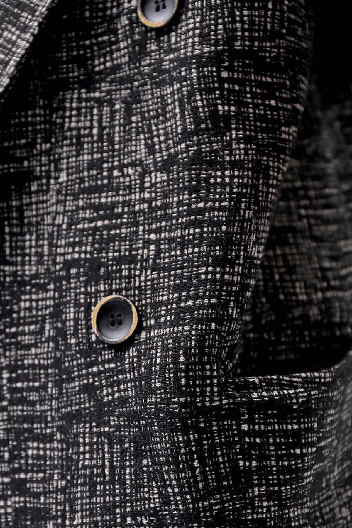 【NOSTRASANTISSIMA】 UNISEX OVERSIZED TWEED DOUBLE BUTTON JACKET J116_TWEED BLACK