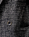 【NOSTRASANTISSIMA】 UNISEX OVERSIZED TWEED DOUBLE BUTTON JACKET J116_TWEED BLACK