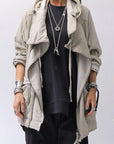 【RUNDHOLZ】 UNISEX DOUBLE LAYERED ZIP-UP HOODIE_SAND CLOUD