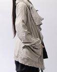 【RUNDHOLZ】 UNISEX DOUBLE LAYERED ZIP-UP HOODIE_SAND CLOUD