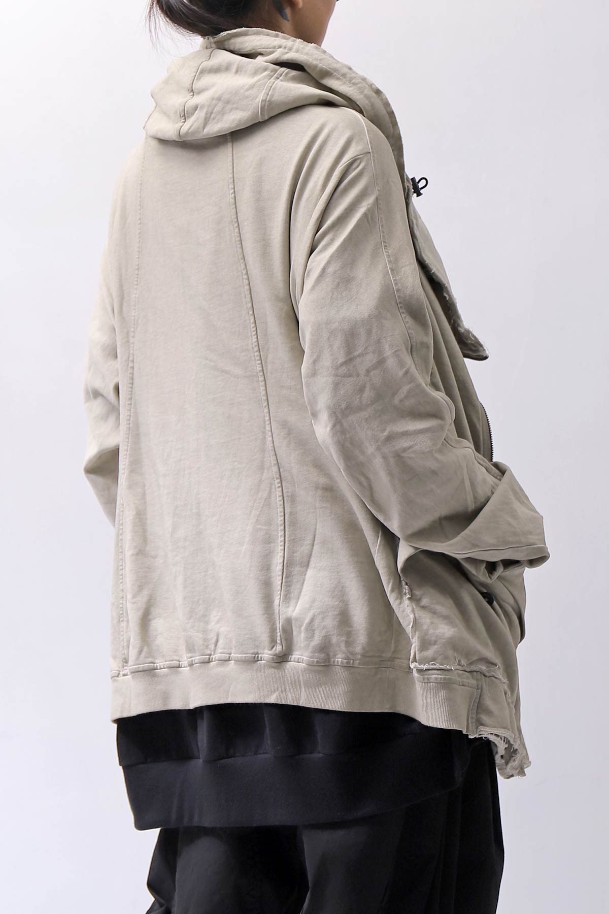 【RUNDHOLZ】 UNISEX DOUBLE LAYERED ZIP-UP HOODIE_SAND CLOUD