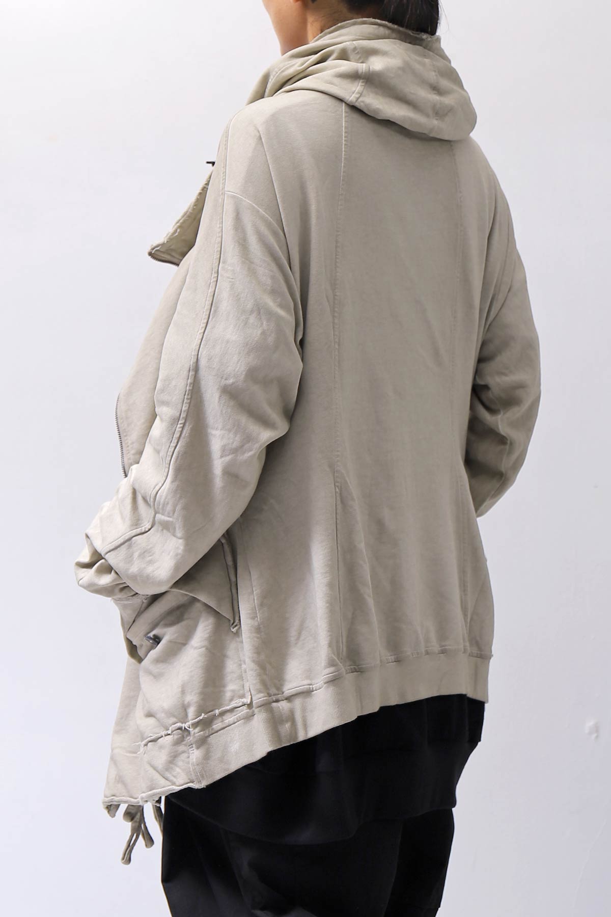 【RUNDHOLZ】 UNISEX DOUBLE LAYERED ZIP-UP HOODIE_SAND CLOUD
