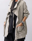 【RUNDHOLZ】 UNISEX DOUBLE LAYERED ZIP-UP HOODIE_SAND CLOUD