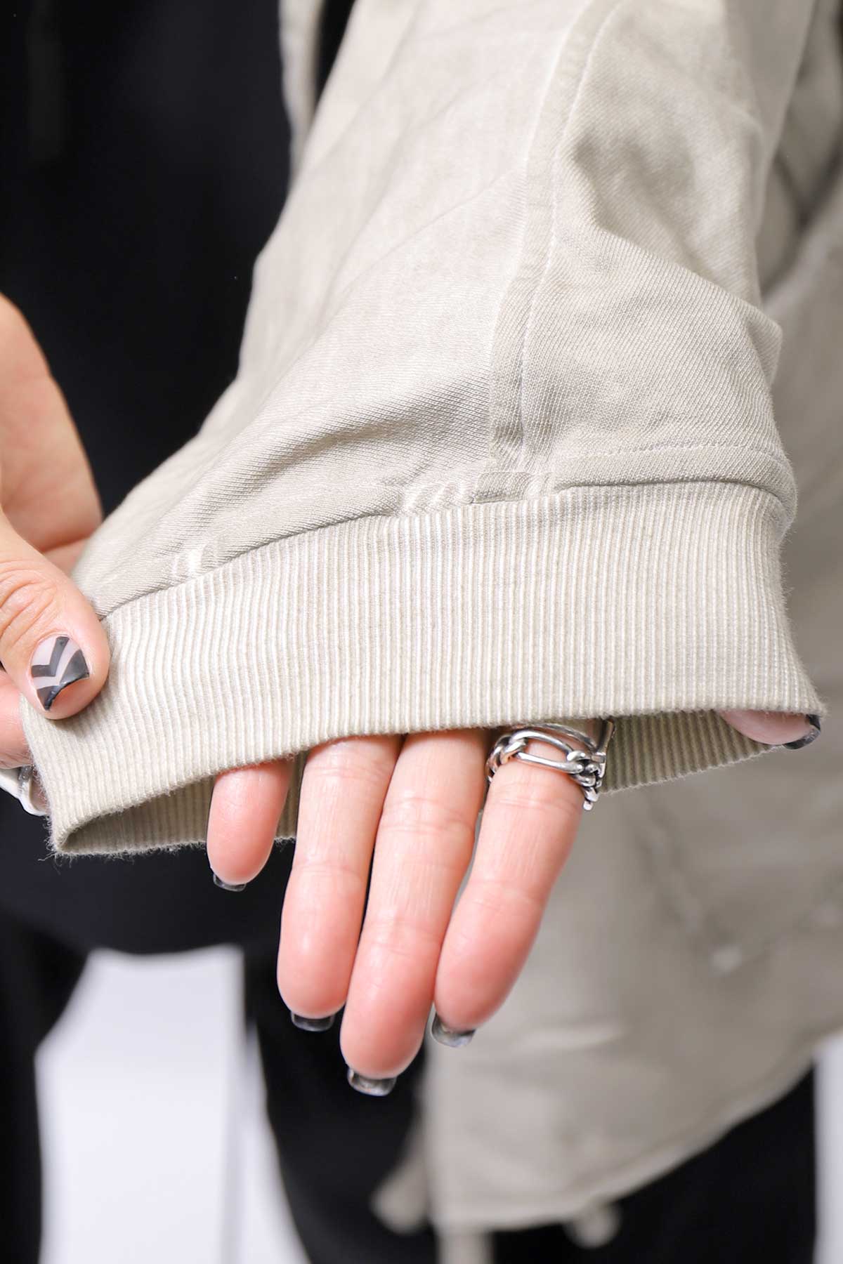 【RUNDHOLZ】 UNISEX DOUBLE LAYERED ZIP-UP HOODIE_SAND CLOUD