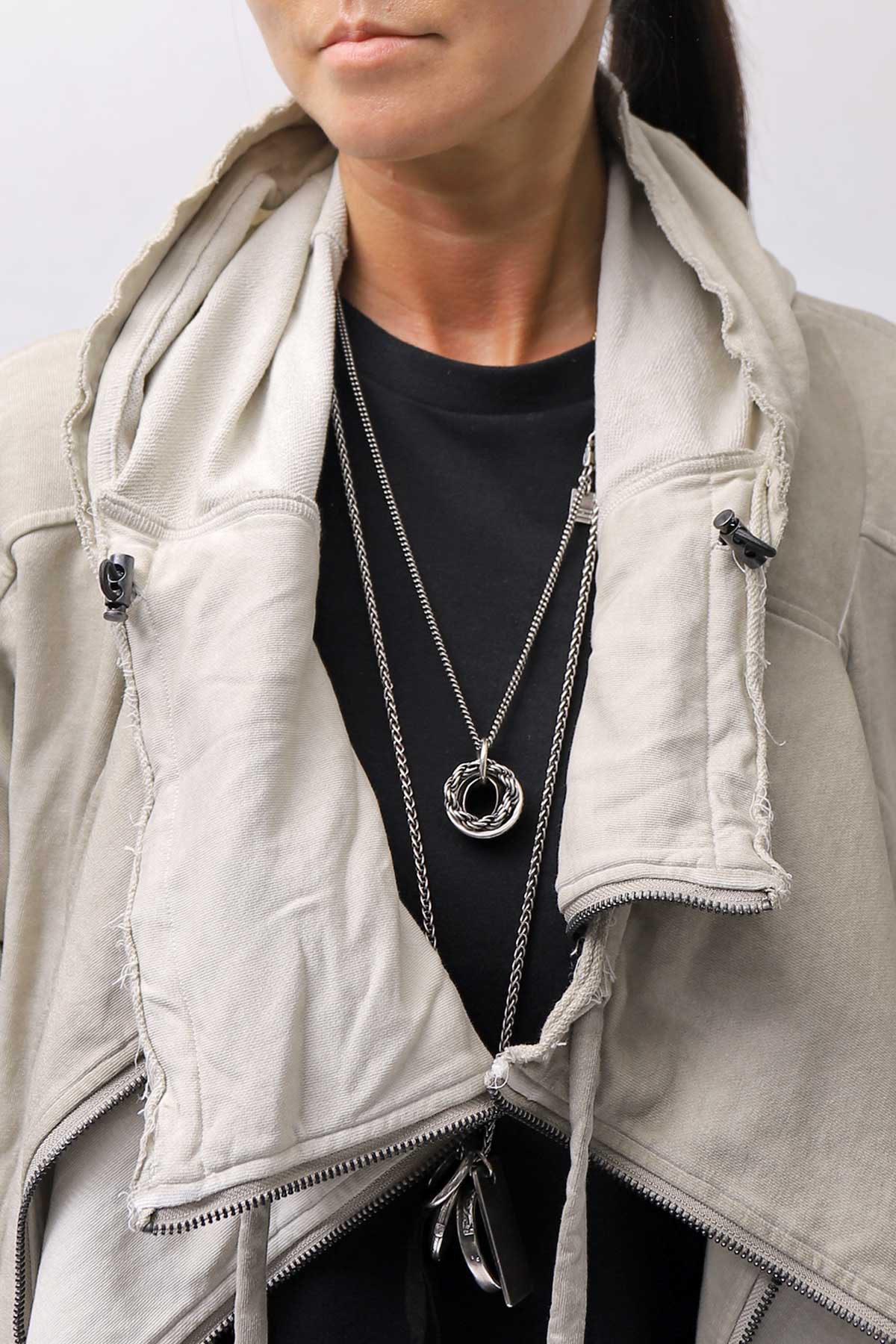 【RUNDHOLZ】 UNISEX DOUBLE LAYERED ZIP-UP HOODIE_SAND CLOUD