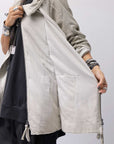 【RUNDHOLZ】 UNISEX DOUBLE LAYERED ZIP-UP HOODIE_SAND CLOUD