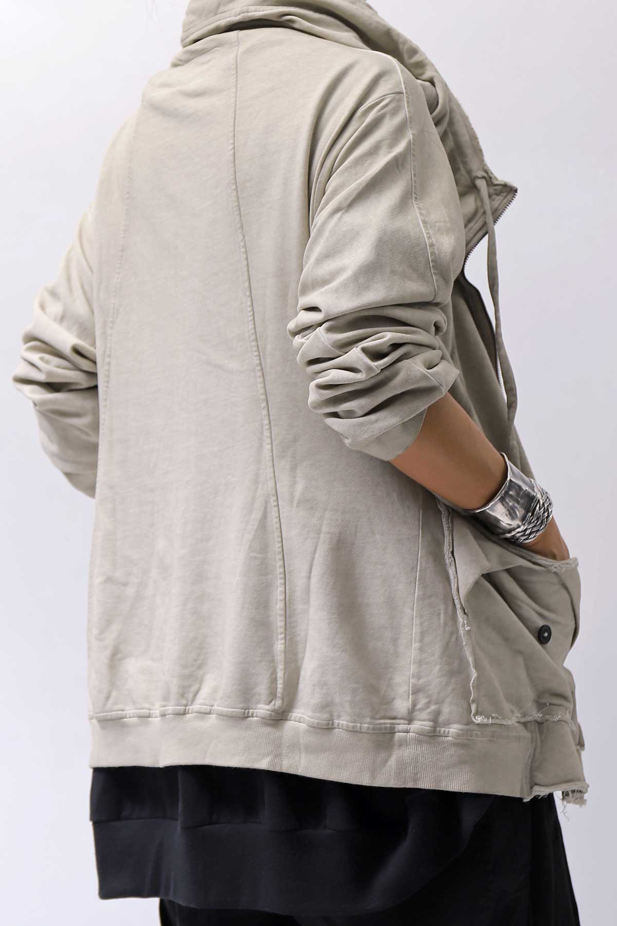 【RUNDHOLZ】 UNISEX DOUBLE LAYERED ZIP-UP HOODIE_SAND CLOUD