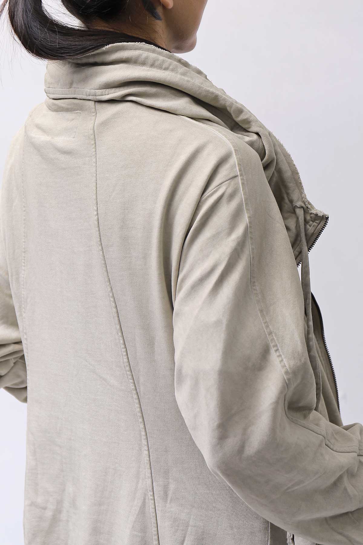 【RUNDHOLZ】 UNISEX DOUBLE LAYERED ZIP-UP HOODIE_SAND CLOUD