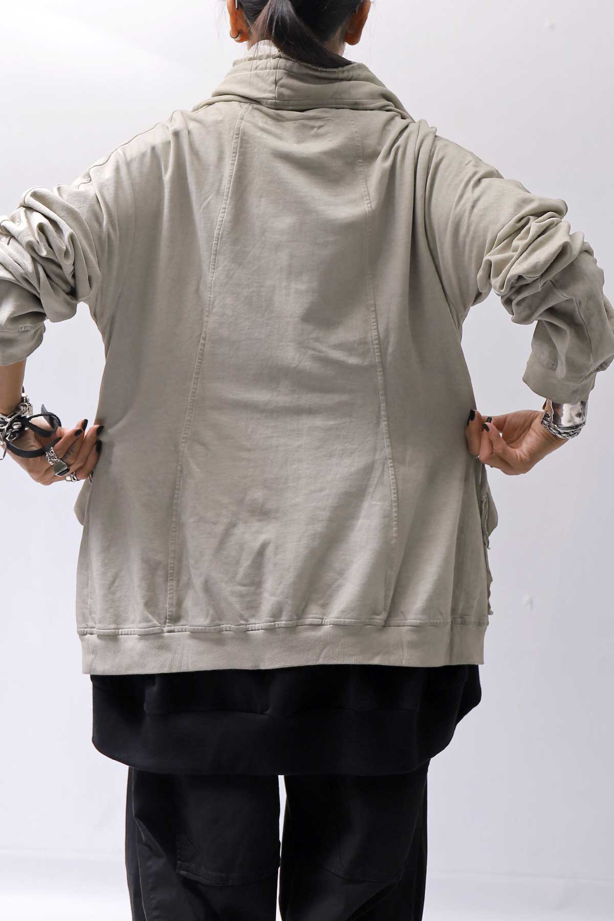 【RUNDHOLZ】 UNISEX DOUBLE LAYERED ZIP-UP HOODIE_SAND CLOUD