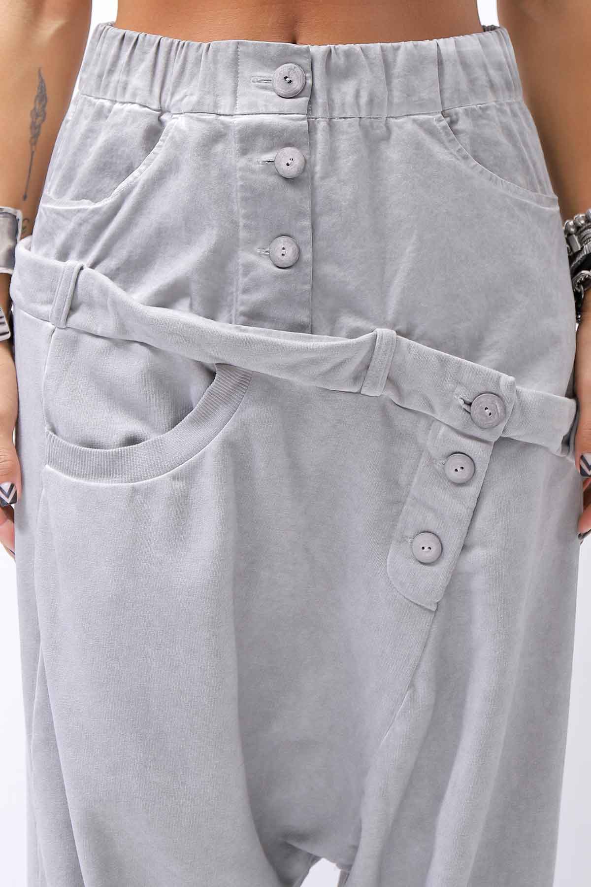 【studio b3】 UNSEX COTTON&SWEAT BOX SARROUEL PANTS RBB1974_PEARL OLD DYE