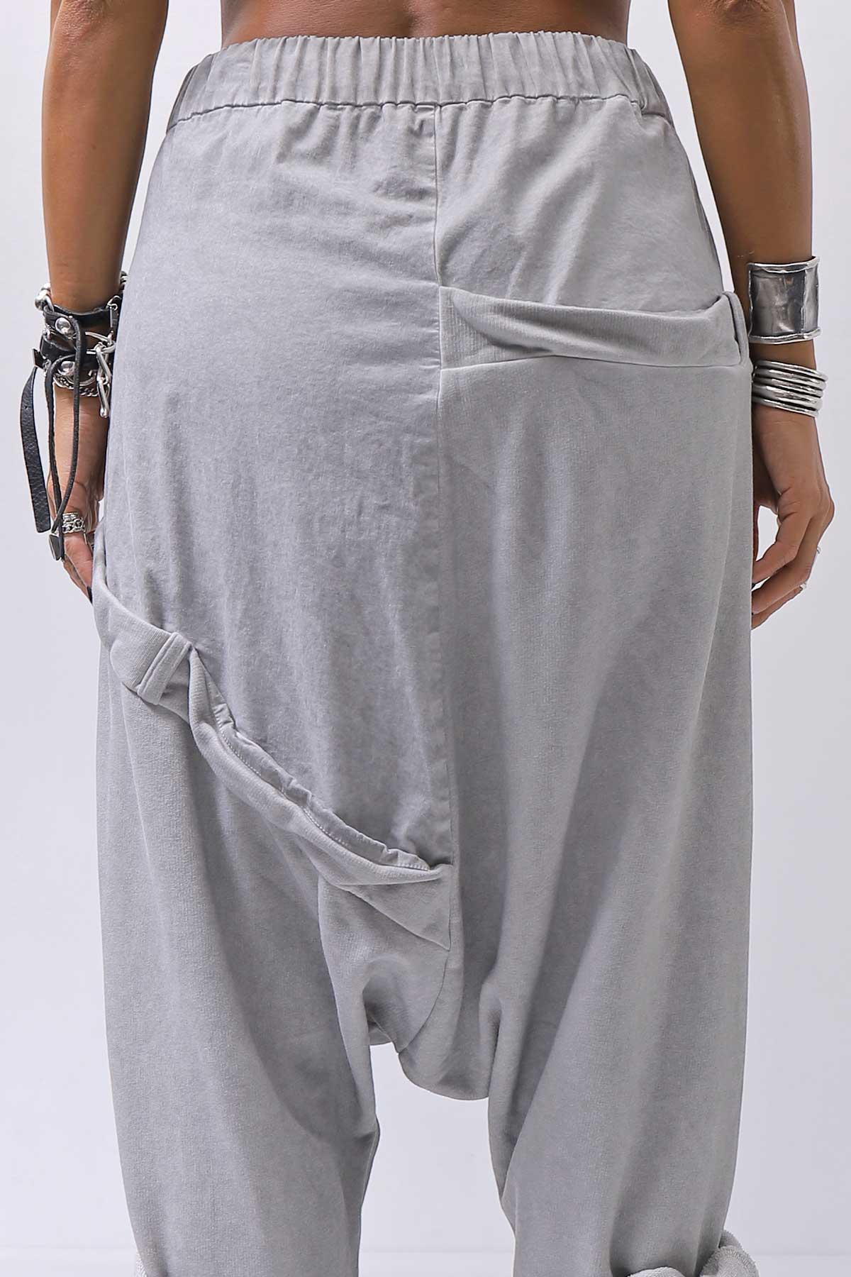 【studio b3】 UNSEX COTTON&SWEAT BOX SARROUEL PANTS RBB1974_PEARL OLD DYE