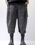 【NOSTRASANTISSIMA】 UNISEX TWEED FRONT TUCK PANTS P118_TWEED BLACK