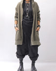 【bajra】 UNISEX 2WAY SWEAT ZIP-UP CARDIGAN 160QK03_MILITARY