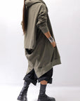 【bajra】 UNISEX 2WAY SWEAT ZIP-UP CARDIGAN 160QK03_MILITARY