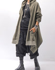 【bajra】 UNISEX 2WAY SWEAT ZIP-UP CARDIGAN 160QK03_MILITARY