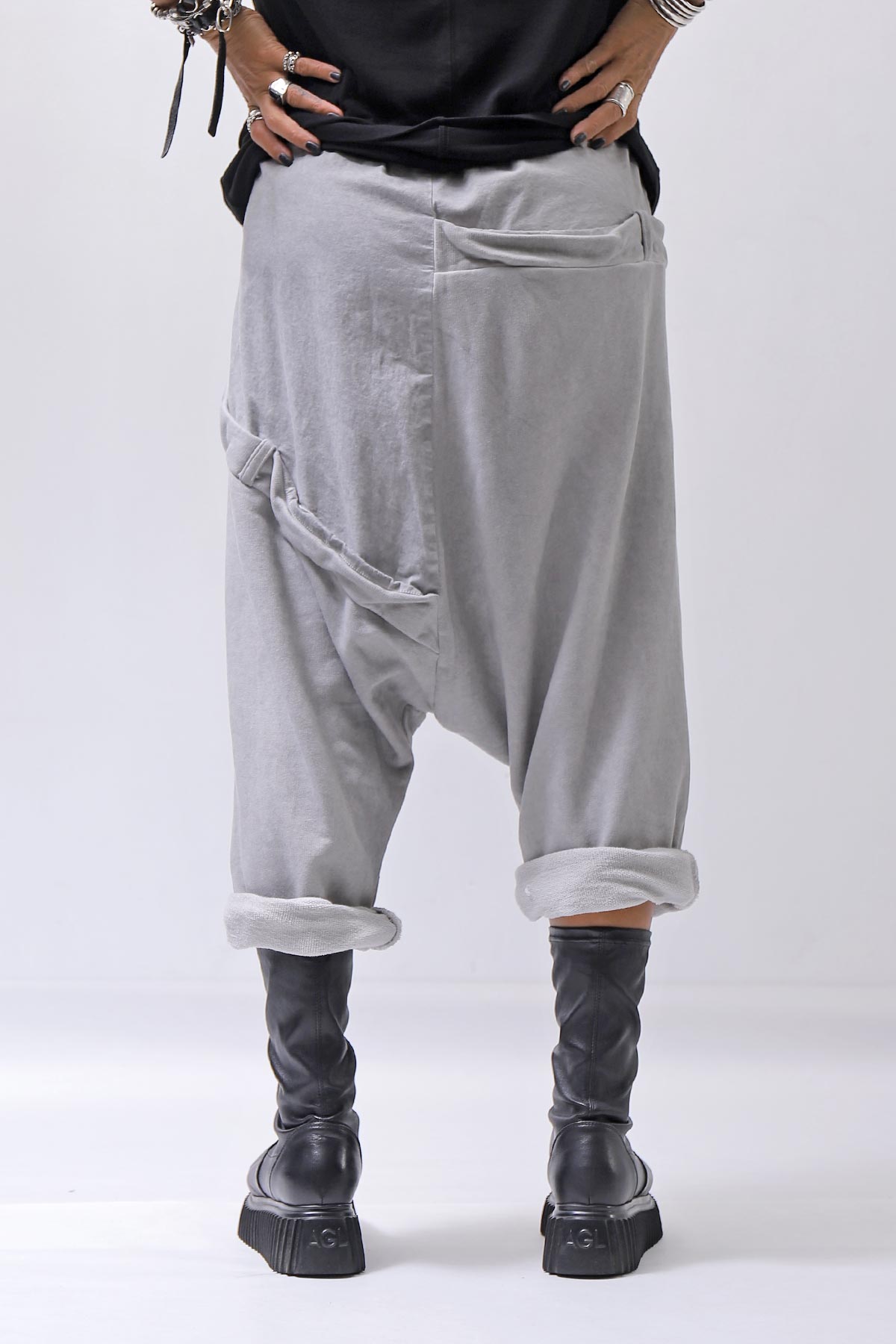 【studio b3】 UNSEX COTTON&SWEAT BOX SARROUEL PANTS RBB1974_PEARL OLD DYE