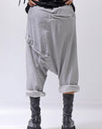 【studio b3】 UNSEX COTTON&SWEAT BOX SARROUEL PANTS RBB1974_PEARL OLD DYE