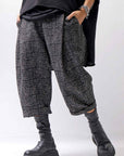 【NOSTRASANTISSIMA】 UNISEX TWEED FRONT TUCK PANTS P118_TWEED BLACK