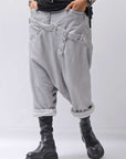 【studio b3】 UNSEX COTTON&SWEAT BOX SARROUEL PANTS RBB1974_PEARL OLD DYE