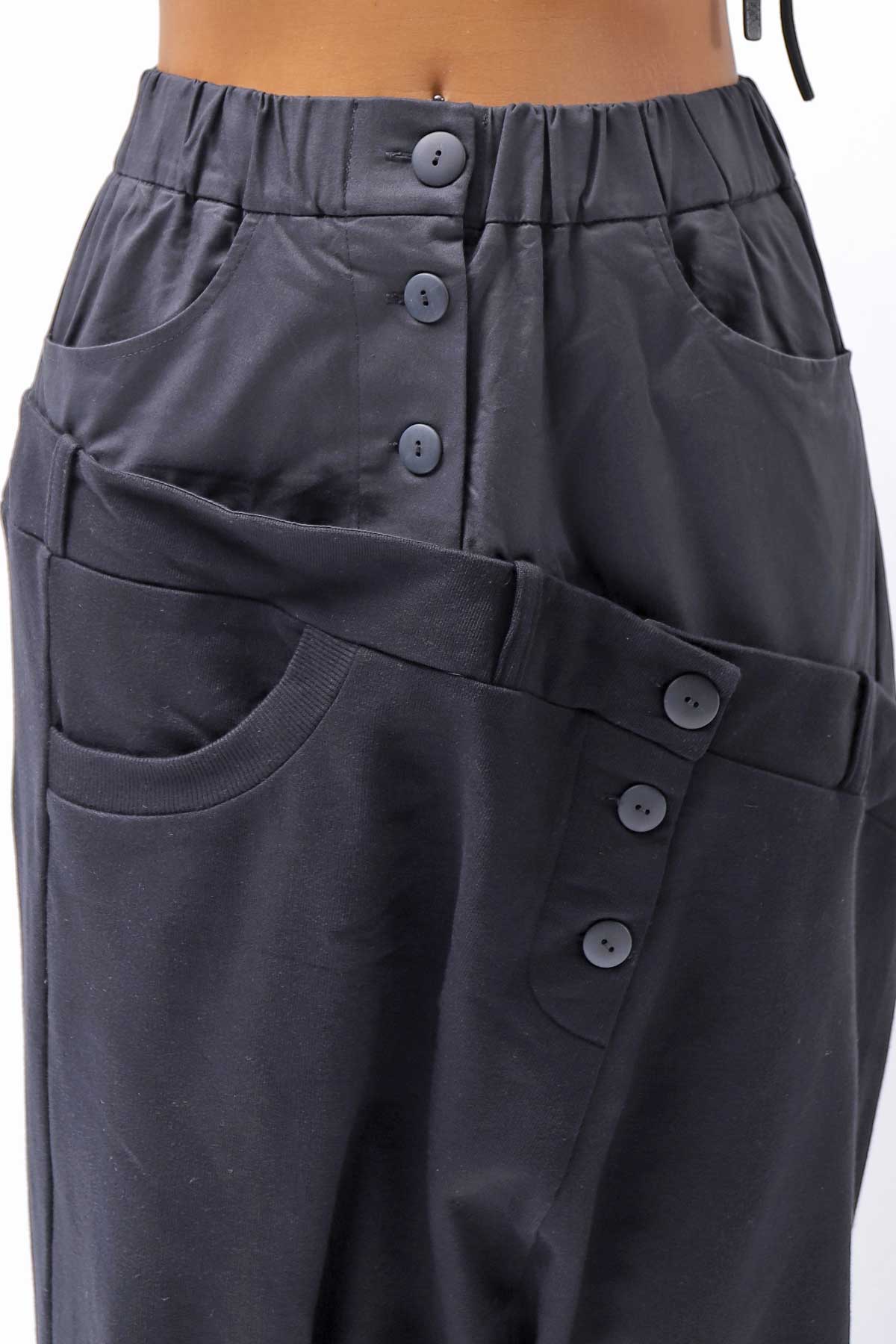 【studio b3】 UNSEX COTTON&SWEAT BOX SARROUEL PANTS RBB1974_BLACK