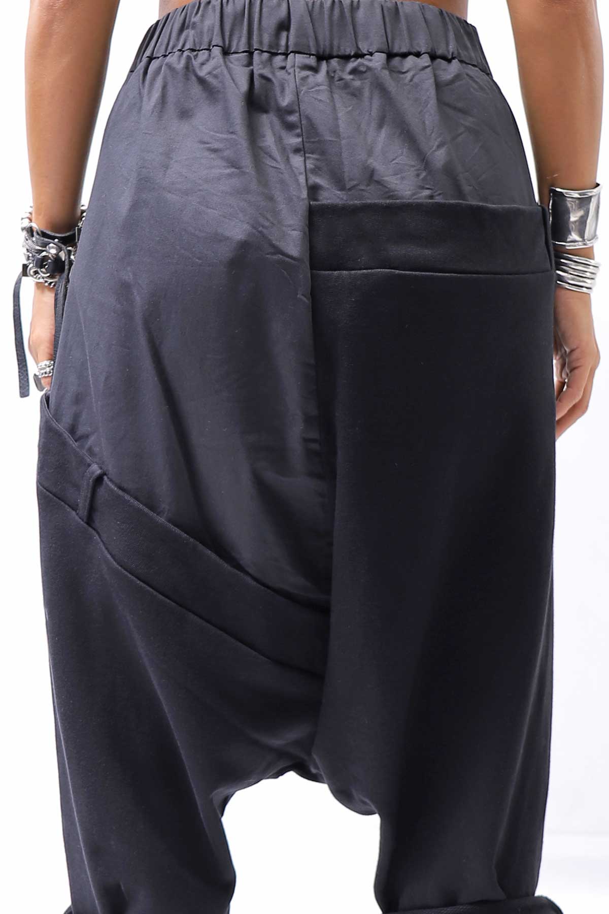 【studio b3】 UNSEX COTTON&SWEAT BOX SARROUEL PANTS RBB1974_BLACK