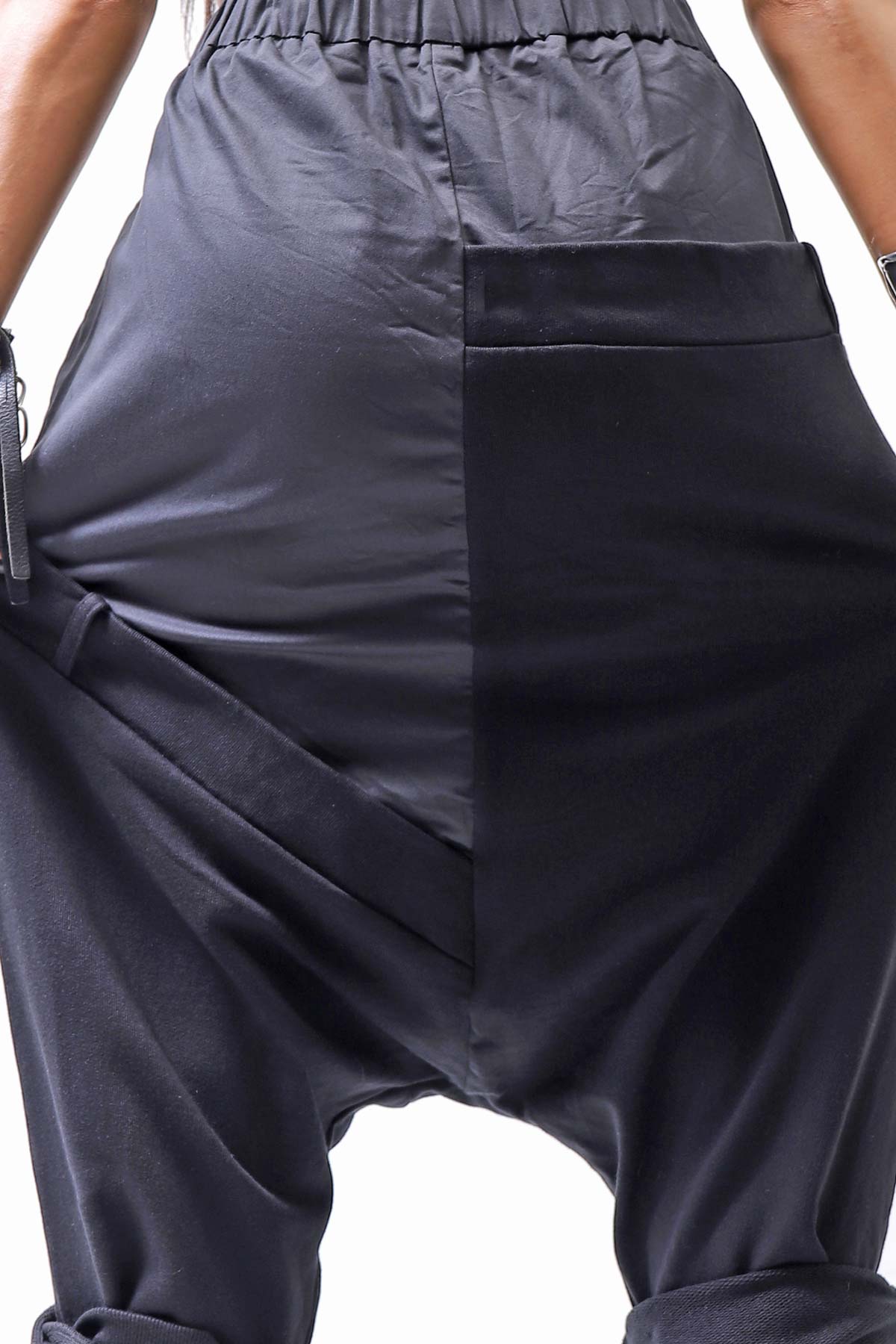 【studio b3】 UNSEX COTTON&SWEAT BOX SARROUEL PANTS RBB1974_BLACK