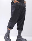 【studio b3】 UNSEX COTTON&SWEAT BOX SARROUEL PANTS RBB1974_BLACK