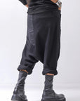 【studio b3】 UNSEX COTTON&SWEAT BOX SARROUEL PANTS RBB1974_BLACK