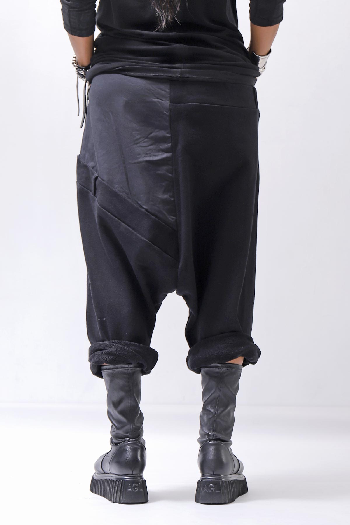 【studio b3】 UNSEX COTTON&SWEAT BOX SARROUEL PANTS RBB1974_BLACK