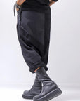 【studio b3】 UNSEX COTTON&SWEAT BOX SARROUEL PANTS RBB1974_BLACK