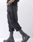 【studio b3】 UNSEX COTTON&SWEAT BOX SARROUEL PANTS RBB1974_BLACK