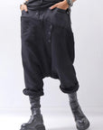 【studio b3】 UNSEX COTTON&SWEAT BOX SARROUEL PANTS RBB1974_BLACK