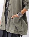 【Primordial is Primitive】 UNISEX STRETCH SHIRT BLOUSON 2026AL_MILITARY