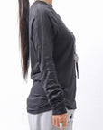 【thom/krom】 UNISEX COTTON MODAL PAINT LINE LONG SLEEVE TOP MTS907_BLACK