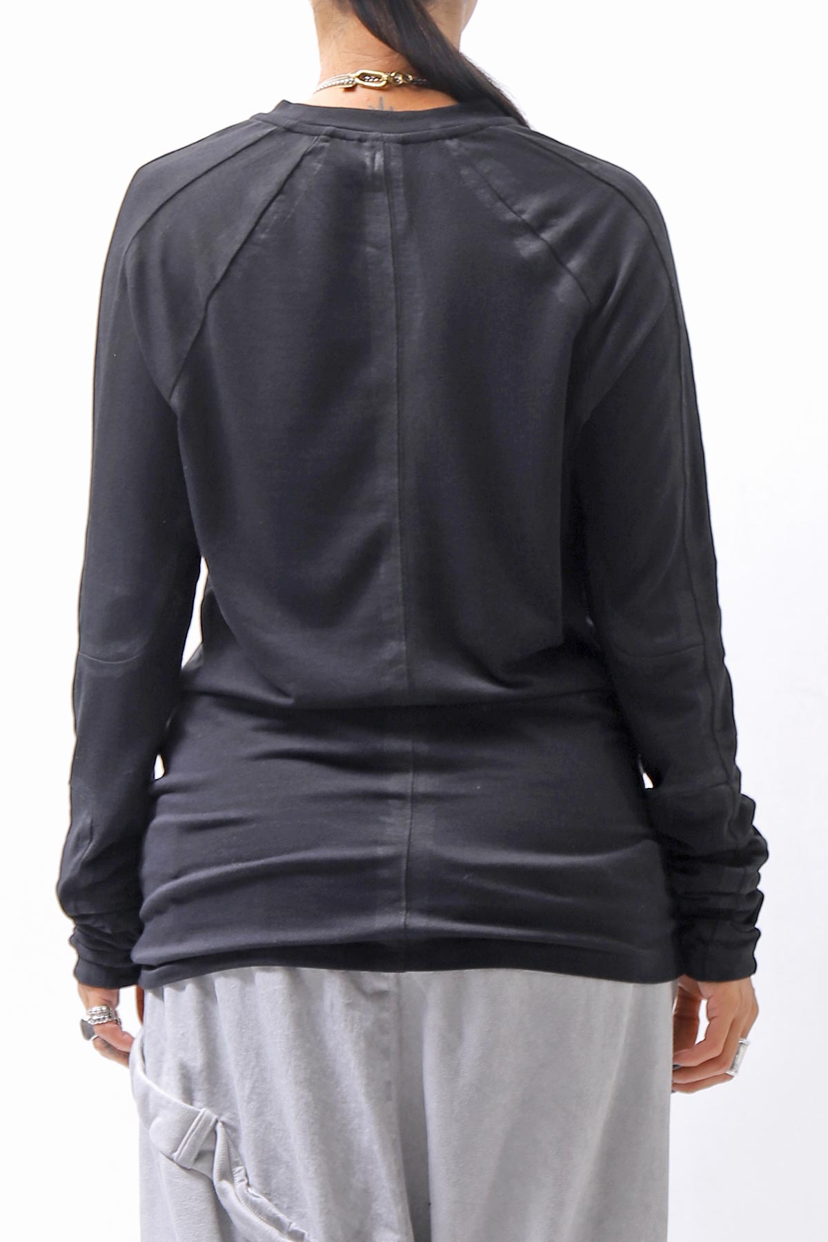 【thom/krom】 UNISEX COTTON MODAL PAINT LINE LONG SLEEVE TOP MTS907_BLACK