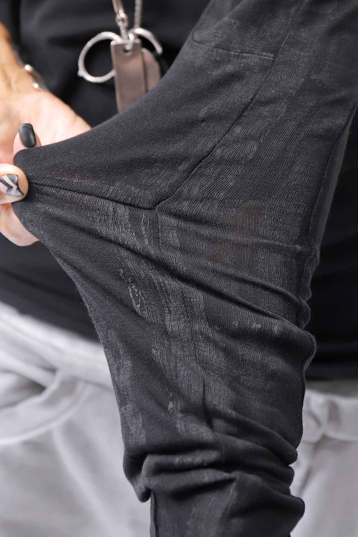 【thom/krom】 UNISEX COTTON MODAL PAINT LINE LONG SLEEVE TOP MTS907_BLACK