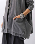 【Primordial is Primitive】 UNISEX STRETCH SHIRT BLOUSON 2026AL_GREY WASH