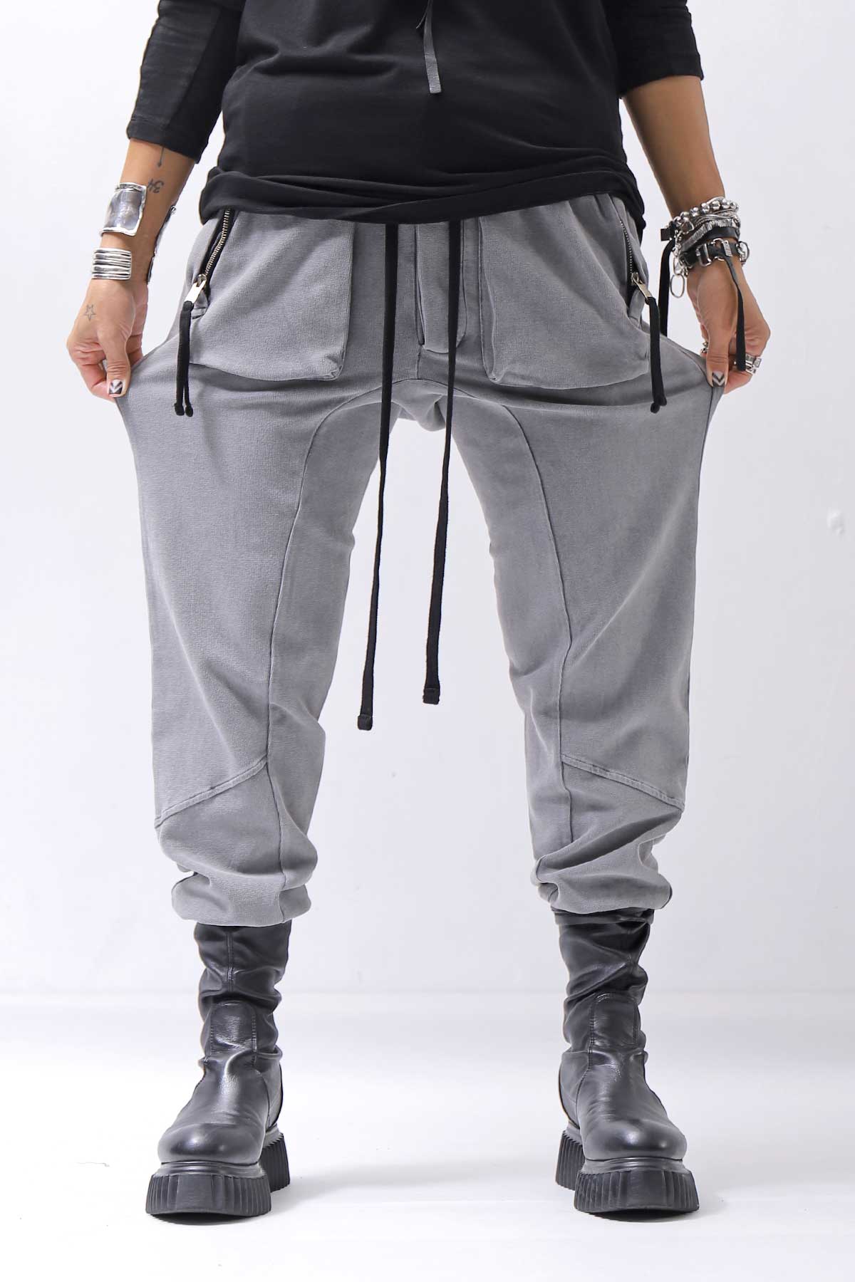 【thom/krom】 UNISEX COTTON RIB PANTS MST509_USED GREY