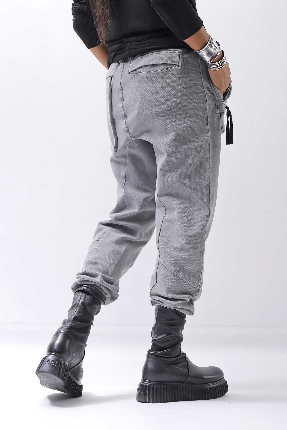 【thom/krom】 UNISEX COTTON RIB PANTS MST509_USED GREY