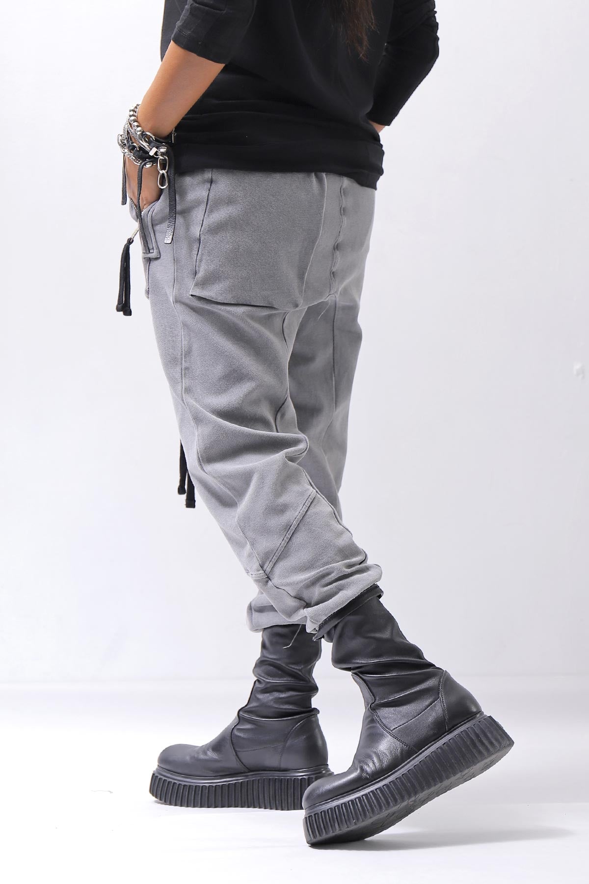 【thom/krom】 UNISEX COTTON RIB PANTS MST509_USED GREY