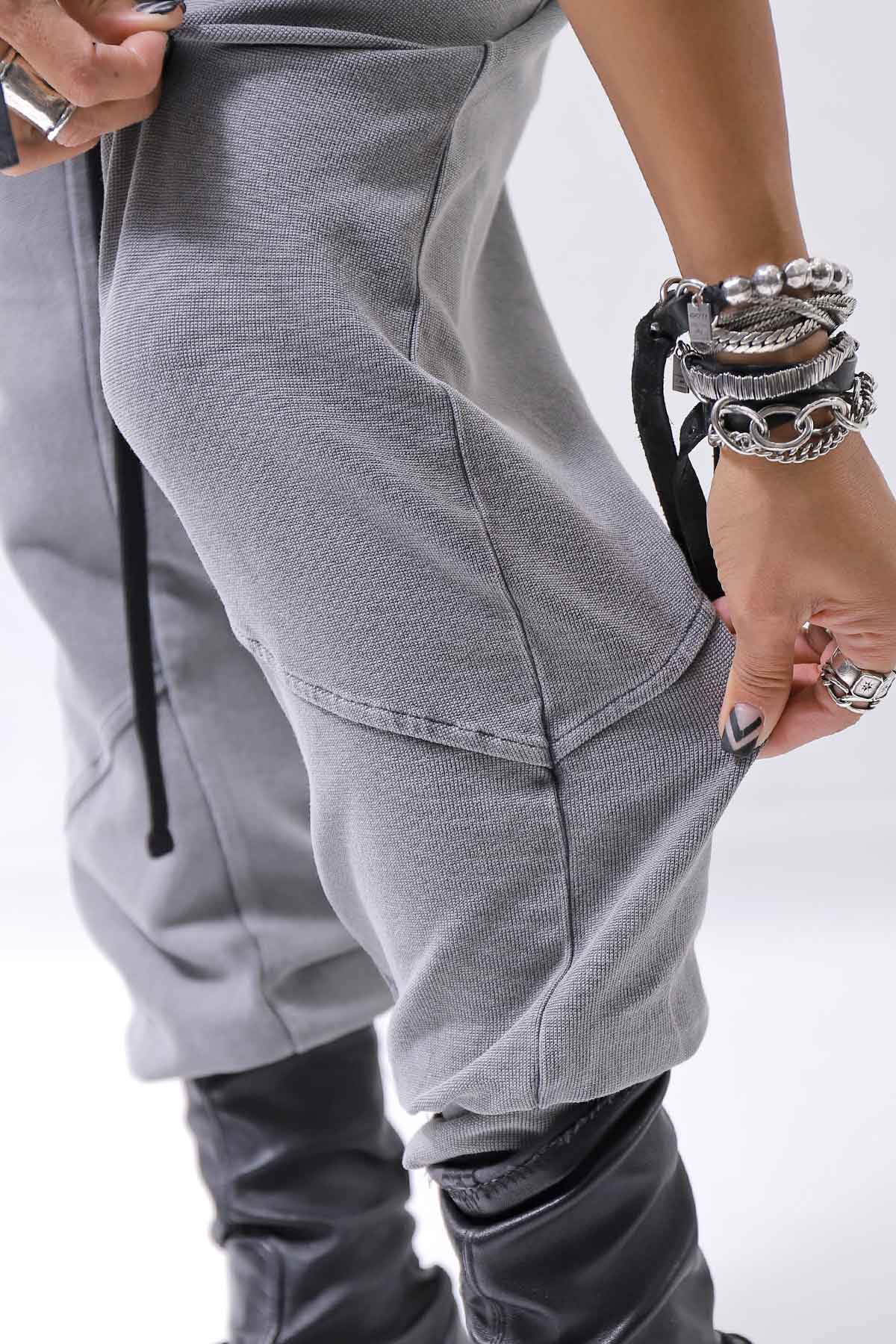 【thom/krom】 UNISEX COTTON RIB PANTS MST509_USED GREY