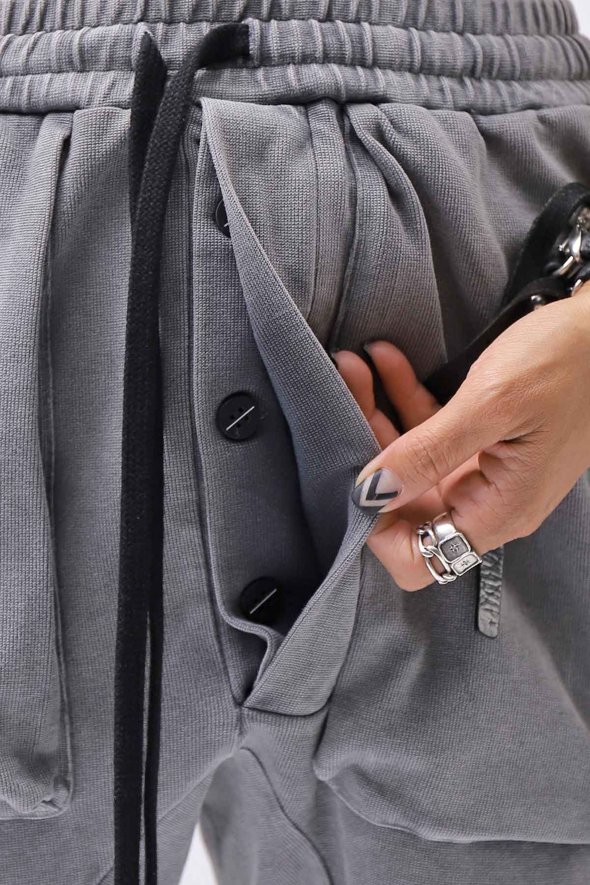 【thom/krom】 UNISEX COTTON RIB PANTS MST509_USED GREY