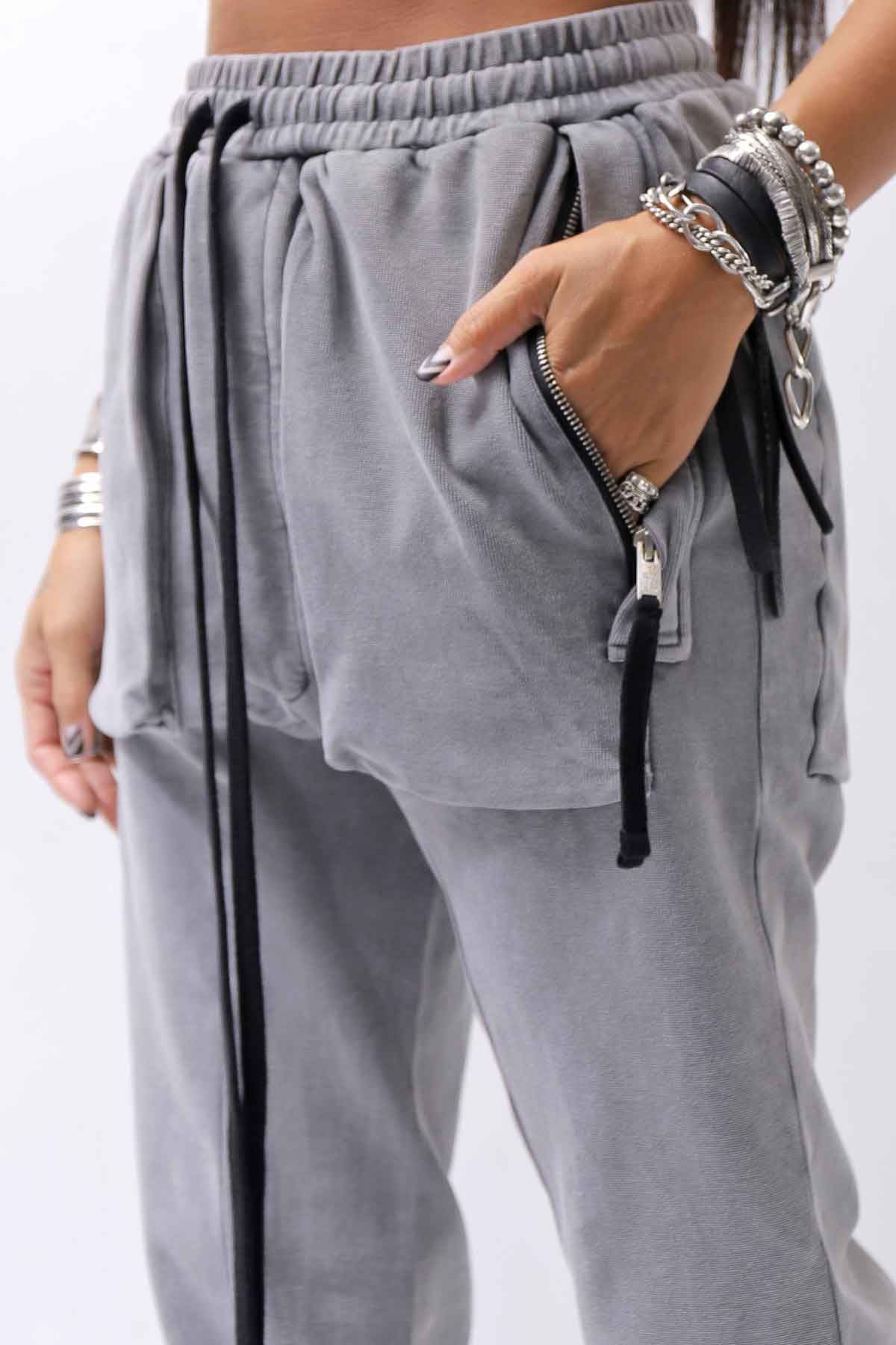 【thom/krom】 UNISEX COTTON RIB PANTS MST509_USED GREY